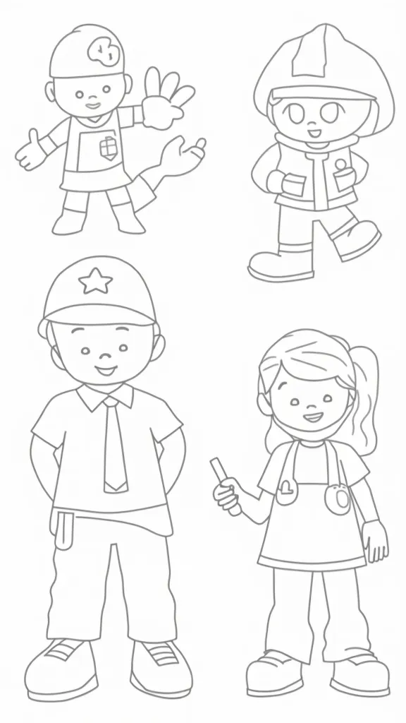 coloring pages of community helpers for preschool